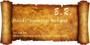 Balázsovics Roland névjegykártya