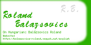 roland balazsovics business card