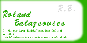 roland balazsovics business card